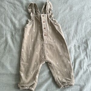 Zara Tan Jumpsuit with White Accents